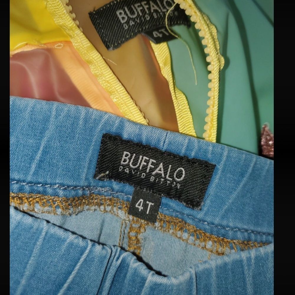 Girl’s BUFFALO matching set outfit raincoat jeans pastel David Bitton 4T EUC - Picture 6 of 6